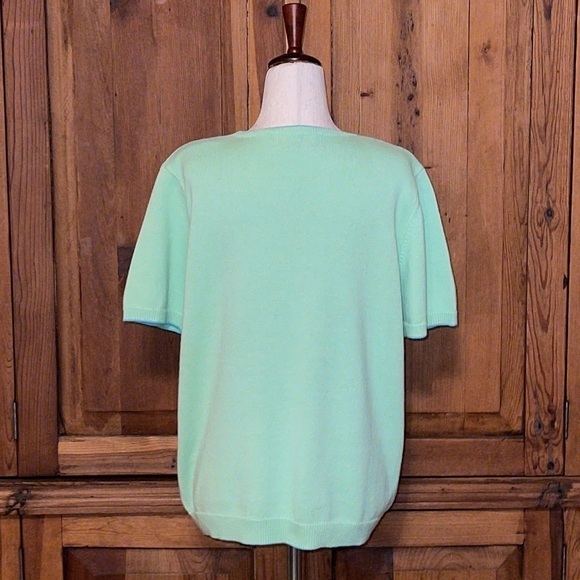 Alfred Dunner Green Butterfly & Floral Embroidered Short Sleeve Sweater Sz. S - Picture 3 of 15